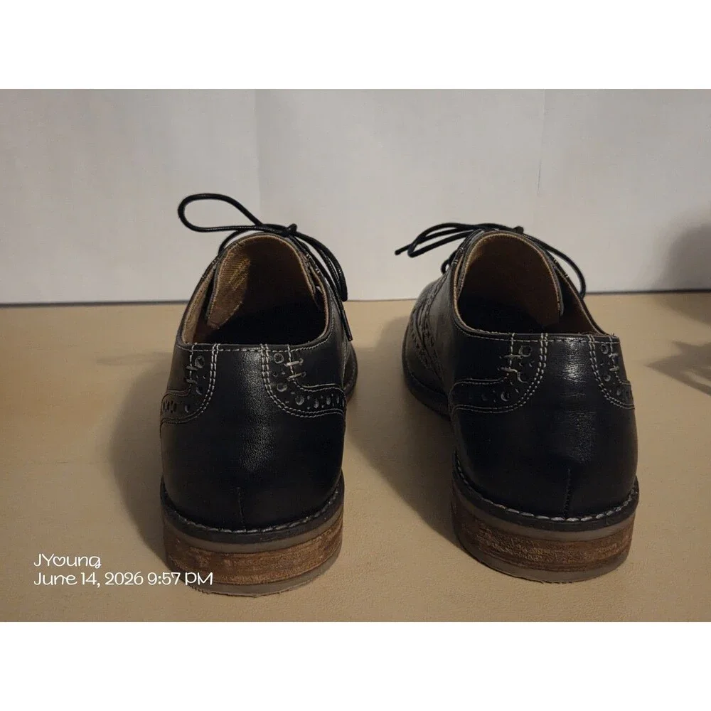 Nunn Bush Nelson Leather Wingtip Dress Shoe Black Men 8½